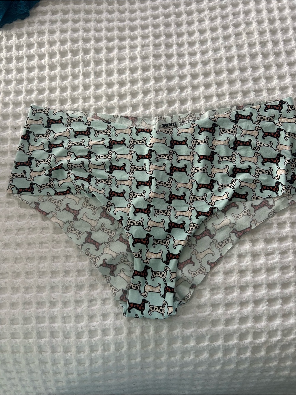 💕 NWOT Sz XL PINK Victoria's Secret Mint Cheeky Underwear with Dachshund Print 💕